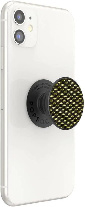 imagePopSockets Phone Grip for MagSafe with Kickstand Magnetic Stand Swappable Top Secure Hold for iPhone MagSafe Cases Phone amp Tablet Grip Enamel Heart of GoldMesh Neon Green