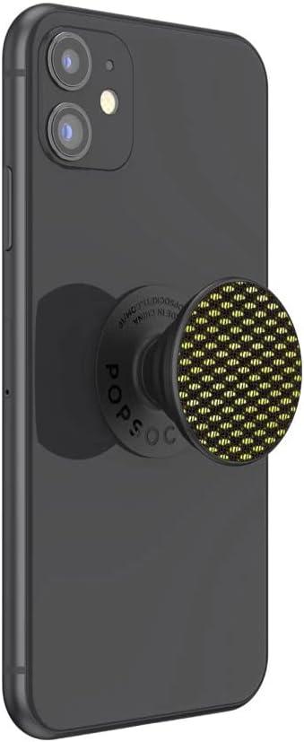 imagePopSockets Phone Grip for MagSafe with Kickstand Magnetic Stand Swappable Top Secure Hold for iPhone MagSafe Cases Phone amp Tablet Grip Enamel Heart of GoldMesh Neon Green