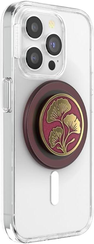 imagePopSockets Phone Grip for MagSafe with Kickstand Magnetic Stand Swappable Top Secure Hold for iPhone MagSafe Cases Phone amp Tablet Grip PomodoroOxblood