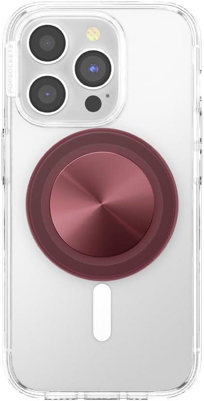 imagePopSockets Phone Grip for MagSafe with Kickstand Magnetic Stand Swappable Top Secure Hold for iPhone MagSafe Cases Phone amp Tablet Grip PomodoroRadial Oxblood