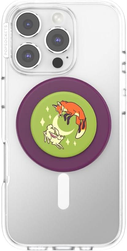imagePopSockets Phone Grip for MagSafe with Kickstand Magnetic Stand Swappable Top Secure Hold for iPhone MagSafe Cases Phone amp Tablet Grip The Fox in The Hare