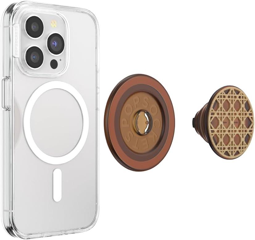 imagePopSockets Phone Grip for MagSafe with Kickstand Magnetic Stand Swappable Top Secure Hold for iPhone MagSafe Cases Phone amp Tablet Grip Cute PopSockets Curves LatteRaising Cane