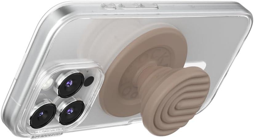 imagePopSockets Phone Grip for MagSafe with Kickstand Magnetic Stand Swappable Top Secure Hold for iPhone MagSafe Cases Phone amp Tablet Grip Cute PopSockets Curves LatteLatte