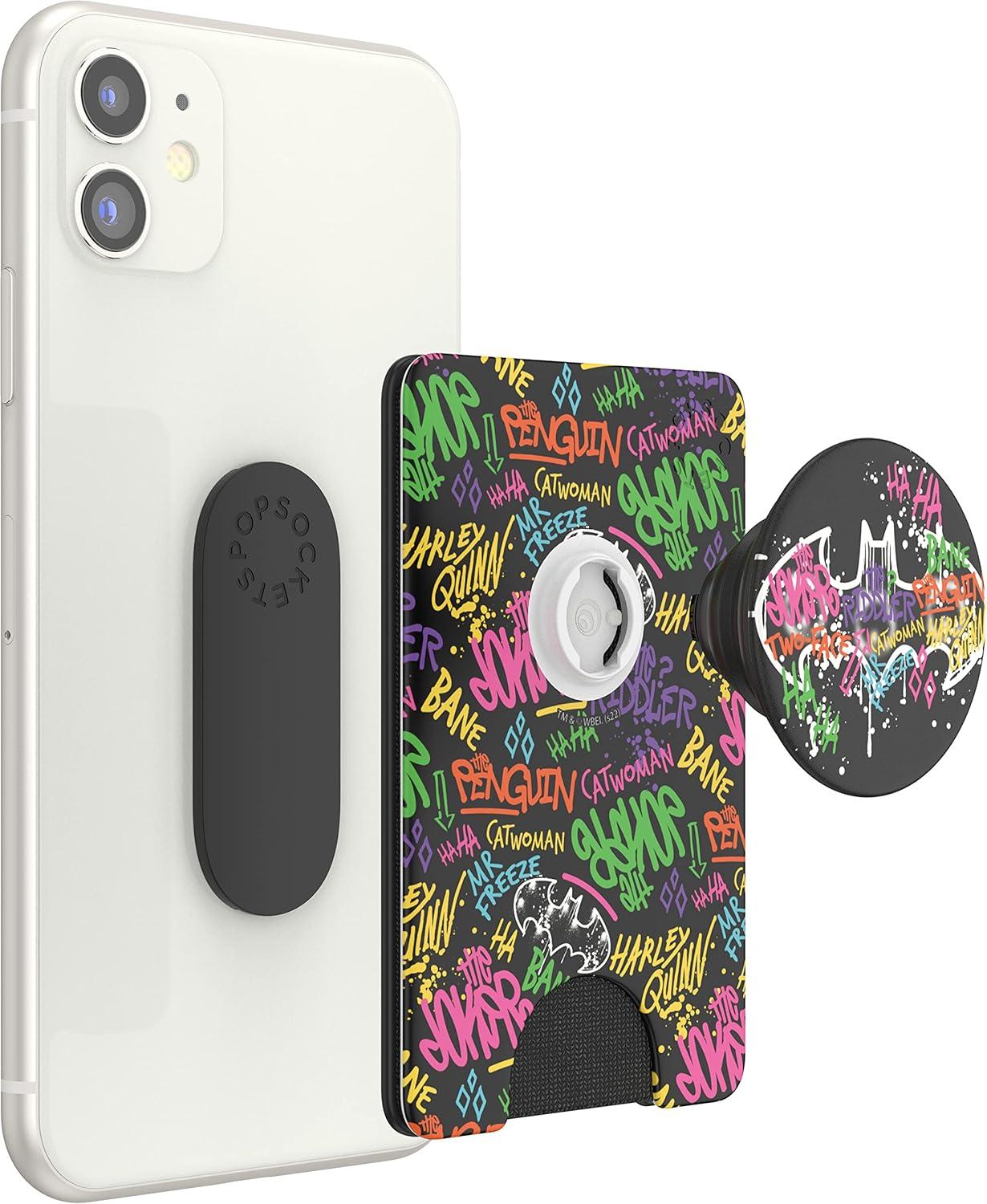 imagePopSockets Phone Wallet with Expanding Grip Phone Card Holder DC ComicsGotham Baddies