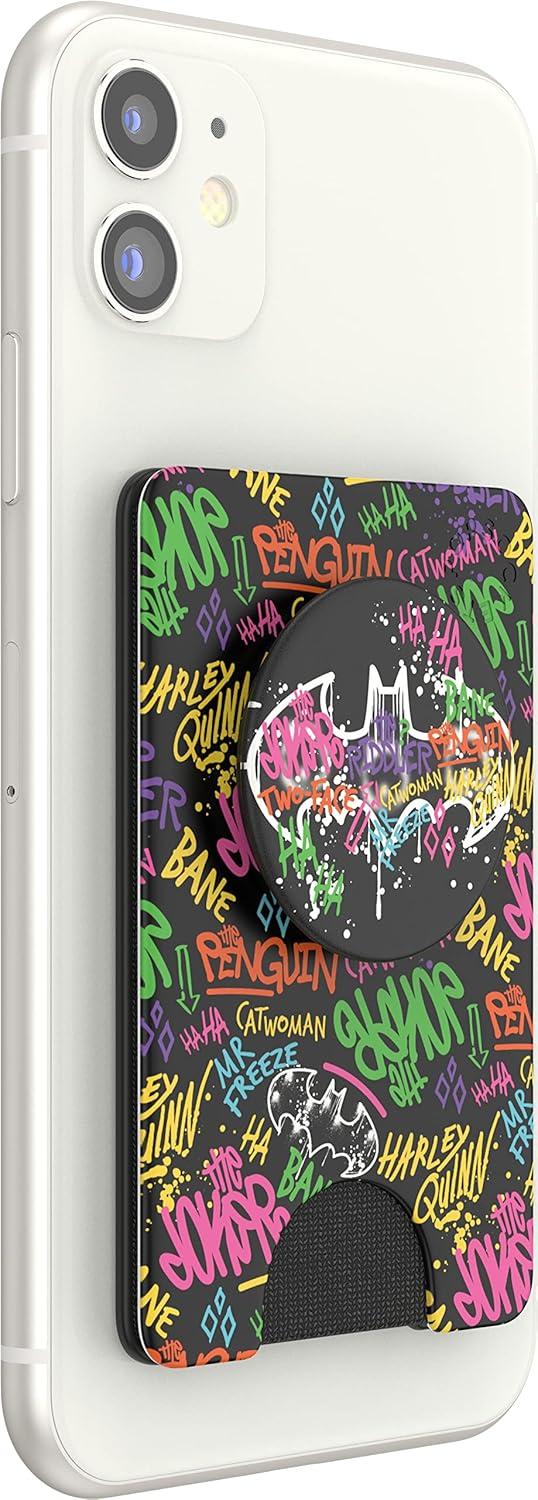 imagePopSockets Phone Wallet with Expanding Grip Phone Card Holder DC ComicsGotham Baddies