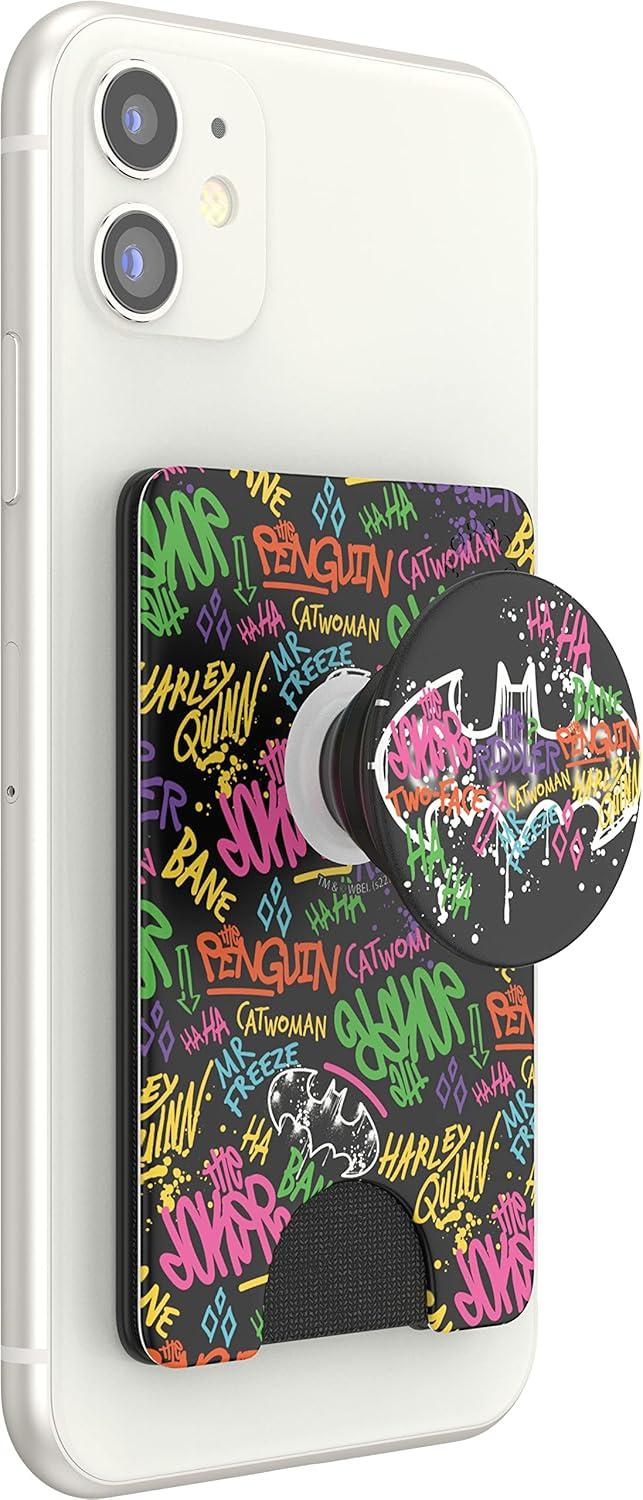 imagePopSockets Phone Wallet with Expanding Grip Phone Card Holder DC ComicsGotham Baddies