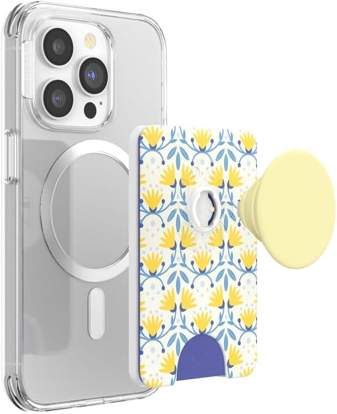 imagePopSockets Phone Wallet with Expanding Grip Phone Card Holder Wireless Charging Compatible Wallet Compatible with MagSafe Farmers MarketTea Towel