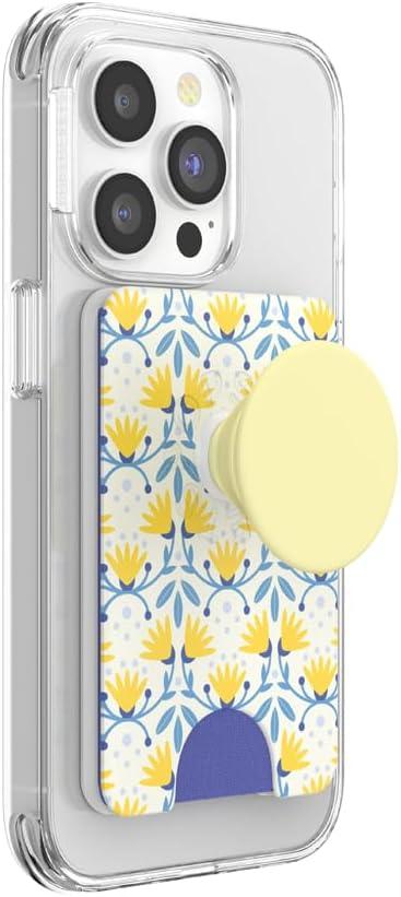 imagePopSockets Phone Wallet with Expanding Grip Phone Card Holder Wireless Charging Compatible Wallet Compatible with MagSafe Farmers MarketTea Towel