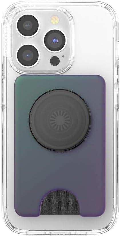 imagePopSockets Phone Wallet with Expanding Grip Phone Card Holder Wireless Charging Compatible Wallet Compatible with MagSafe Nightshade