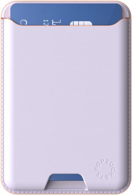 imagePopSockets Softgoods Phone Wallet with Expanding Grip and Adapter Ring for MagSafe Phone Card Holder Wireless Charging Compatible Wallet Compatible with MagSafe CantaloupeLavender