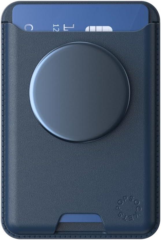 imagePopSockets Softgoods Phone Wallet with Expanding Grip and Adapter Ring for MagSafe Phone Card Holder Wireless Charging Compatible Wallet Compatible with MagSafe CantaloupeNavy
