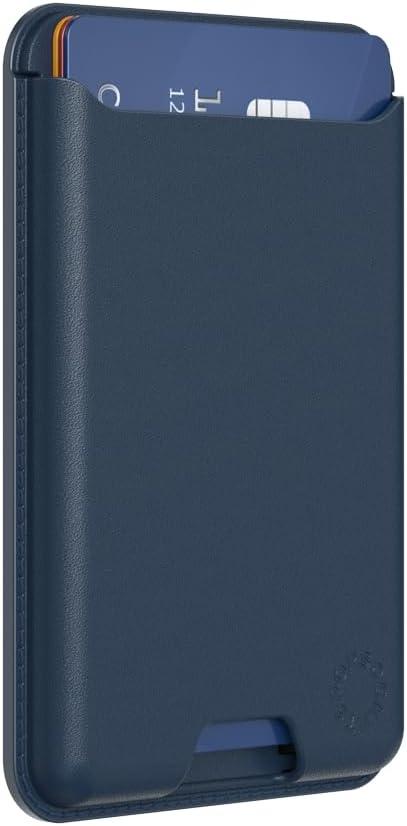 imagePopSockets Softgoods Phone Wallet with Expanding Grip and Adapter Ring for MagSafe Phone Card Holder Wireless Charging Compatible Wallet Compatible with MagSafe CantaloupeNavy