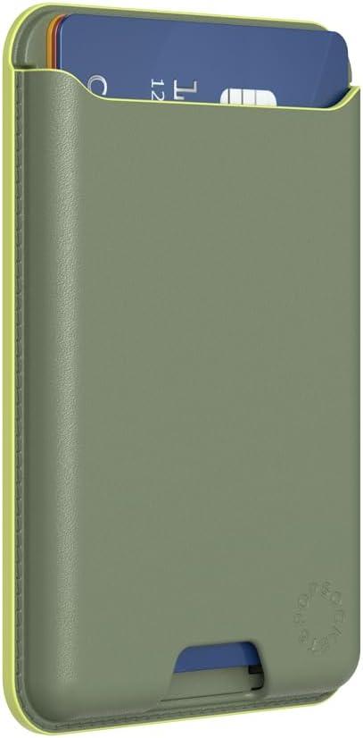 imagePopSockets Softgoods Phone Wallet with Expanding Grip and Adapter Ring for MagSafe Phone Card Holder Wireless Charging Compatible Wallet Compatible with MagSafe CantaloupeEucalyptus