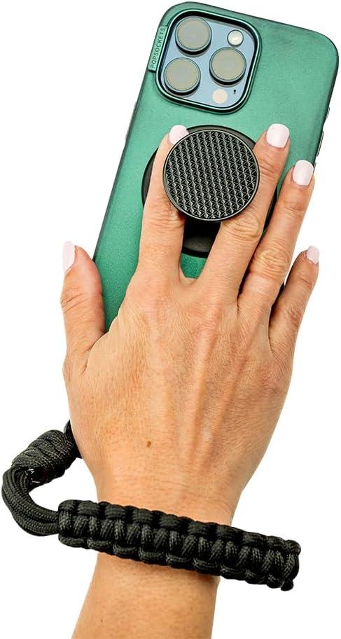 imagePopSockets Wristlet Phone Strap Wrist Strap for Phone Device Holder BlackCobra Black