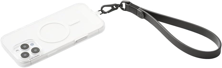 imagePopSockets Wristlet Phone Strap Wrist Strap for Phone Device Holder BlackPleather Black