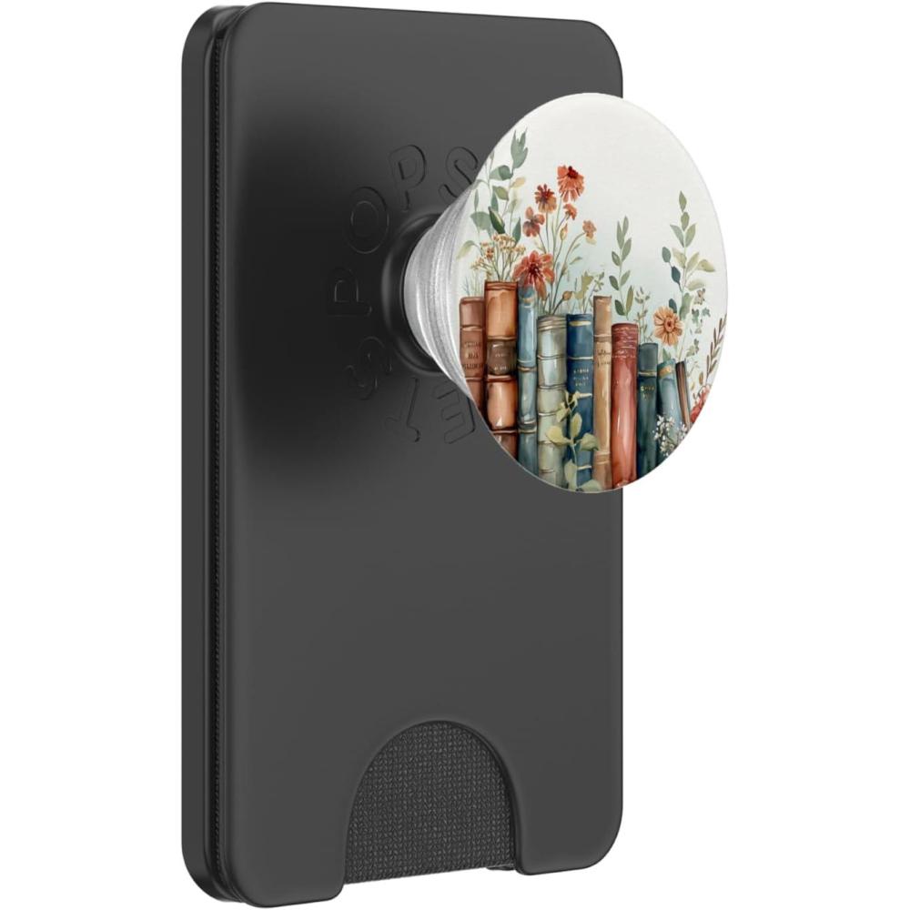 imageBook Lover Floral Book Theme Flower Girly Wildflower PopSockets Adhesive PopGripMagnetic PopWallet