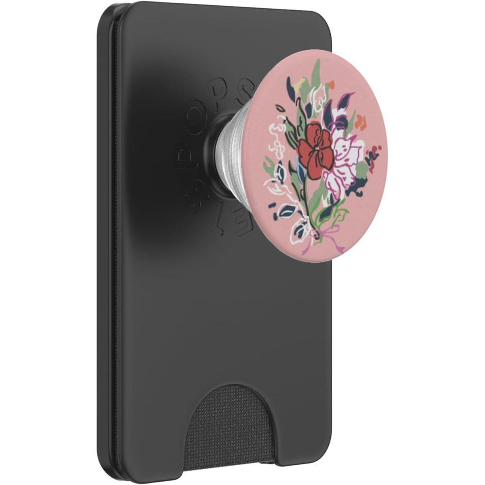 imagePopSockets Floral Phone Grip amp Stand  Pink Bouquet PopSockets PopWallet for MagSafeMagnetic PopWallet