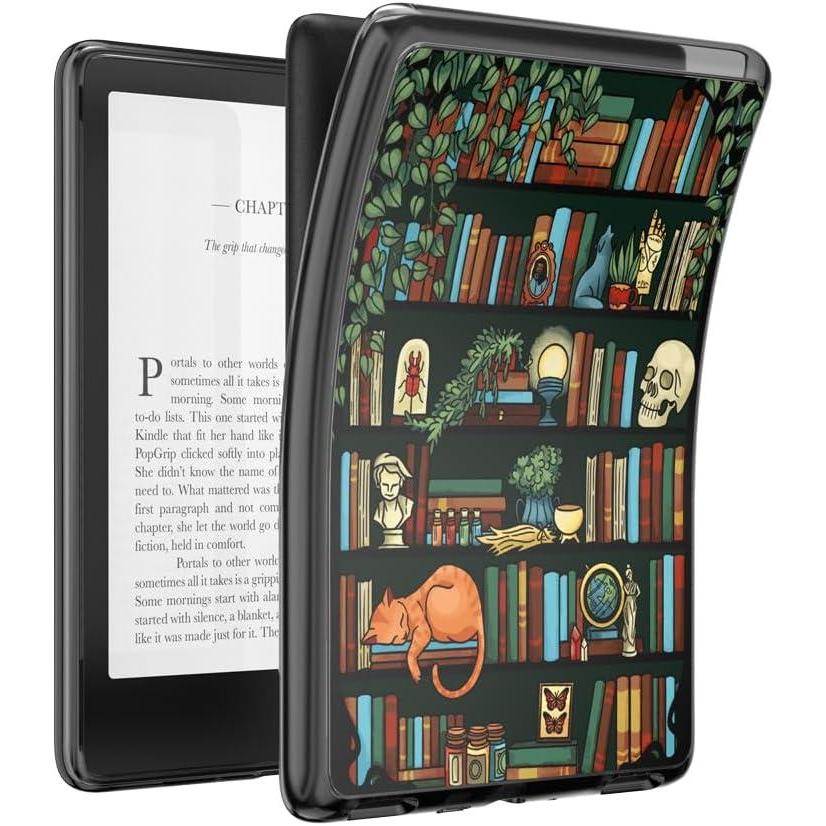 imagePopSockets Kindle Paperwhite 2021 Case 11th Gen 68 amp Signature Edition  Slim Protective Cover with Builtin MagSafeCompatible Ring for MagSafe PopGrip EReader Accessory  Storied Shelves