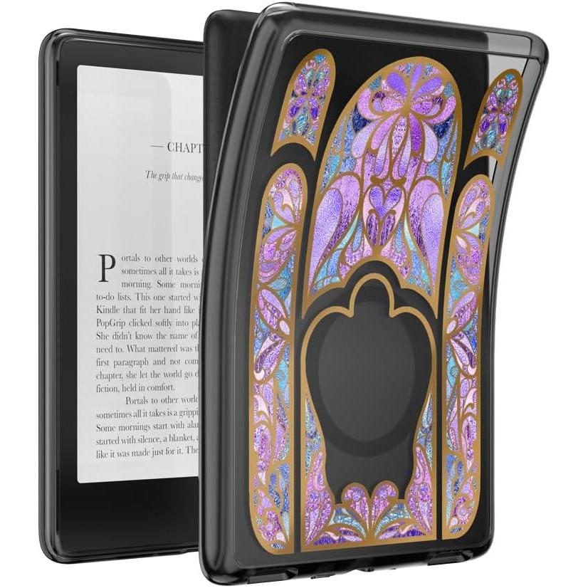 imagePopSockets Kindle Paperwhite 2021 Case 11th Gen 68 amp Signature Edition Slim Protective Cover with Builtin MagSafeCompatible Ring for MagSafe PopGrip EReader Accessory Fairy Glass