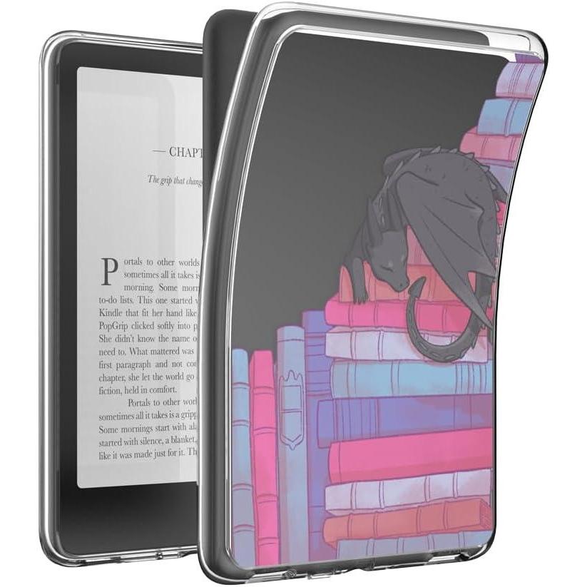 imagePopSockets Kindle Paperwhite Case 12th Gen 7 202425 Signature Edition amp Colorsoft Slim Protective Cover with Builtin MagSafe Ring for MagSafe PopGrip EReader Accessory Curled Up