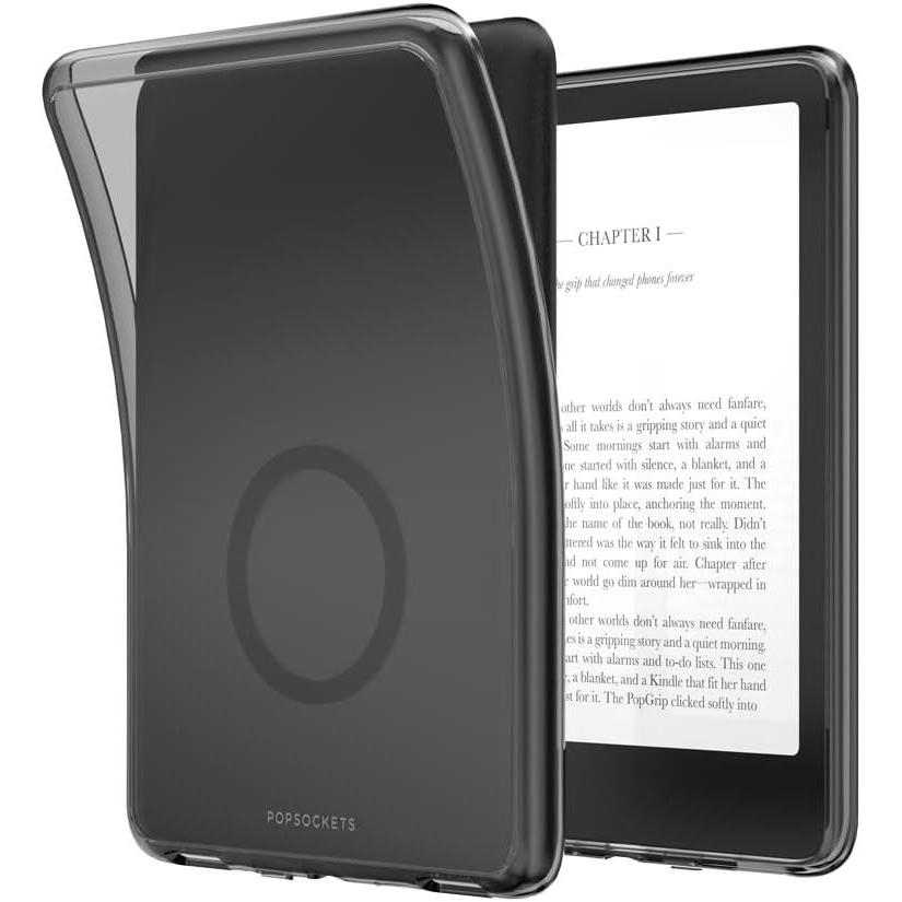 imagePopSockets Kindle Paperwhite Case 12th Gen 7 202425 Signature Edition amp Colorsoft Slim Protective Cover with Builtin MagSafe Ring for MagSafe PopGrip EReader Accessory Black Translucent