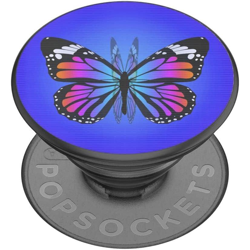 imagePopSockets Phone Grip for MagSafe with Kickstand Magnetic Stand Swappable Top Secure Hold for iPhone MagSafe Cases Phone amp Tablet Grip  Enamel Heart of GoldFlutterfly