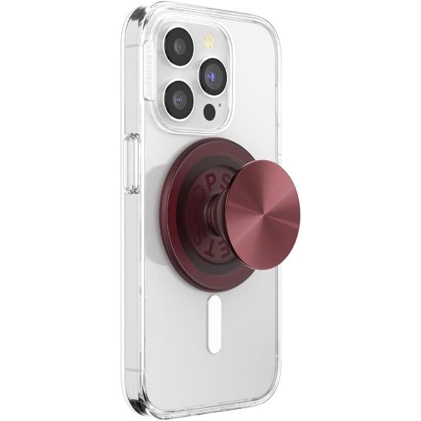 imagePopSockets Phone Grip for MagSafe with Kickstand Magnetic Stand Swappable Top Secure Hold for iPhone MagSafe Cases Phone amp Tablet Grip  PomodoroRadial Oxblood