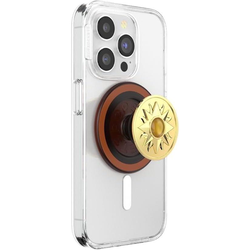 imagePopSockets Phone Grip for MagSafe with Kickstand Magnetic Stand Swappable Top Secure Hold for iPhone MagSafe Cases Phone amp Tablet Grip Cute PopSockets Curves LatteSun Jewel Amber