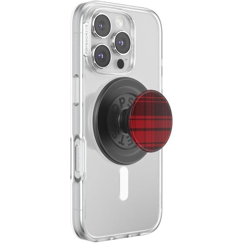imagePopSockets Phone Grip for MagSafe with Kickstand Magnetic Stand Swappable Top Secure Hold for iPhone MagSafe Cases Phone amp Tablet GripBuffalo Check