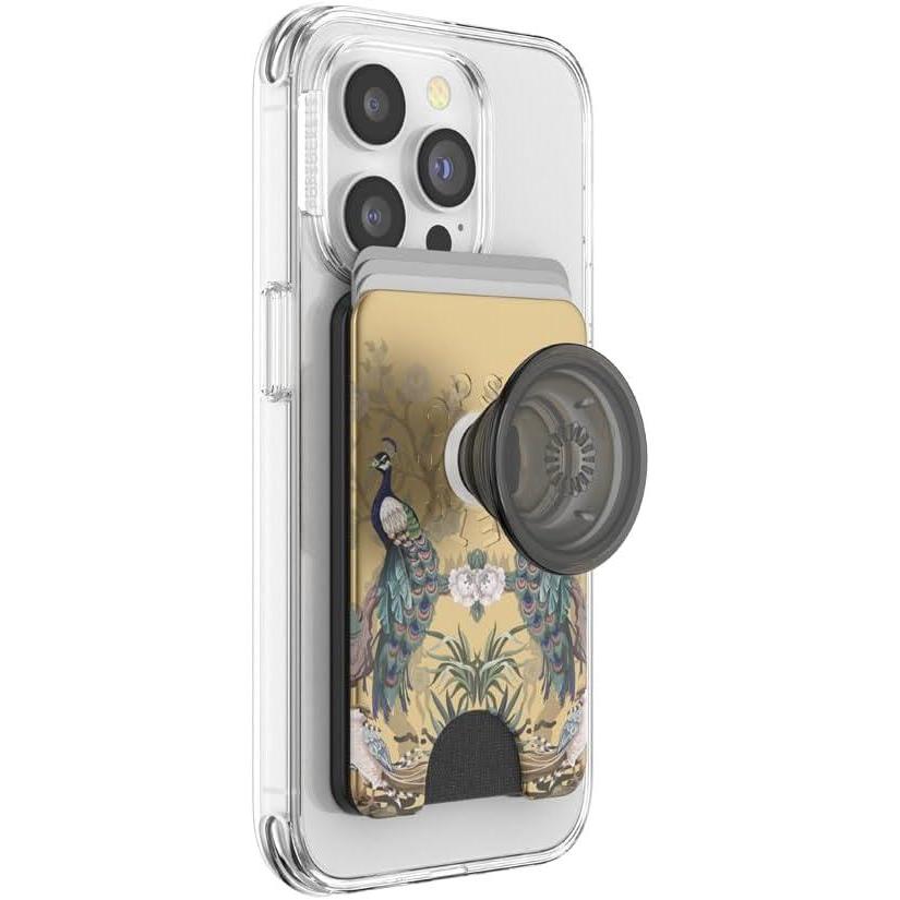 imagePopSockets Phone Wallet with Expanding Grip Phone Card Holder Wireless Charging Compatible Wallet Compatible with MagSafe Farmers MarketSecret Garden