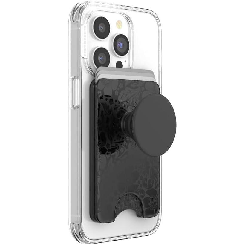 imagePopSockets Phone Wallet with Expanding Grip Phone Card Holder Wireless Charging Compatible Wallet Compatible with MagSafe Farmers MarketSpot Gloss