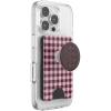 imagePopSockets Phone Wallet with Expanding Grip Phone Card Holder Wireless Charging Compatible Wallet Compatible with MagSafe  Black Cherry Gingham