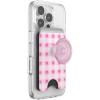 imagePopSockets Phone Wallet with Expanding Grip Phone Card Holder Wireless Charging Compatible Wallet Compatible with MagSafe  Blush Gingham