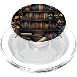 Book Lover Libraries Bookworm Reading Literature Librarian PopSockets Adhesive PopGrip(Magnetic PopGrip)