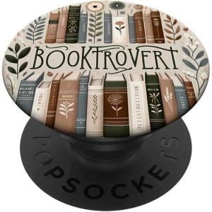 Book Lover Reading Flower Floral Cute Reader Booktrovert PopSockets PopGrip for MagSafe(Adhesive PopGrip)