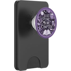 Just One More Chapter Bookish Book Reading Botanical Purple PopSockets Adhesive PopGrip(Magnetic PopWallet)