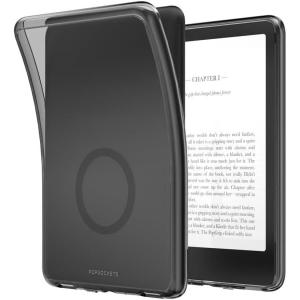 PopSockets Kindle Paperwhite Case (12th Gen, 7”, 2024/25), Signature Edition & Colorsoft – Slim Protective Cover with Built-in MagSafe Ring for MagSafe PopGrip, E-Reader Accessory – Black Translucent