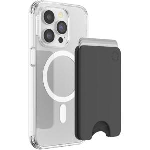 PopSockets Minimalist Slim Phone Wallet, Phone Card Holder, Wireless Charging Compatible, Wallet Without Grip Compatible with MagSafe – Black(Phone Card Holder  Wireless Charging Compatible  Wallet Without Grip)