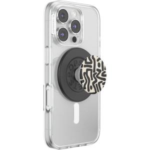 PopSockets Phone Grip for MagSafe with Kickstand, Magnetic Stand, Swappable Top, Secure Hold for iPhone MagSafe Cases, Phone & Tablet Grip – Curvers State(Pop n’ Lock)