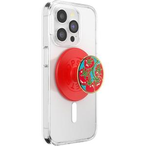 PopSockets Phone Grip for MagSafe with Kickstand, Magnetic Stand, Swappable Top, Secure Hold for iPhone MagSafe Cases, Phone & Tablet Grip – Pomodoro(Enamel Tomato)