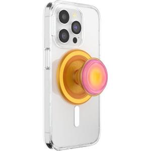 PopSockets Phone Grip for MagSafe with Kickstand, Magnetic Stand, Swappable Top, Secure Hold for iPhone MagSafe Cases, Phone & Tablet Grip – Swirl Aviation Orange(Sunni B)