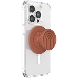 PopSockets Phone Grip for MagSafe with Kickstand, Magnetic Stand, Swappable Top, Secure Hold for iPhone MagSafe Cases, Phone & Tablet Grip – Swirl Aviation Orange(Terracotta)