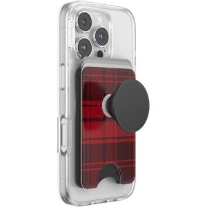 PopSockets Phone Wallet with Expanding Grip, Phone Card Holder, Wireless Charging Compatible, Wallet Compatible with MagSafe – Buffalo Check