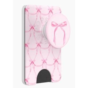 PopSockets Phone Wallet with Expanding Grip, Phone Card Holder, Wireless Charging Compatible, Wallet Compatible with MagSafe – Farmer’s Market(Satin Bow Blush)