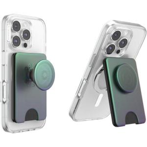 PopSockets Phone Wallet with Expanding Grip, Phone Card Holder, Wireless Charging Compatible, Wallet Compatible with MagSafe – Nightshade