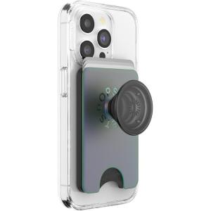 PopSockets Phone Wallet with Expanding Grip, Phone Card Holder, Wireless Charging Compatible, Wallet Compatible with MagSafe -Nightshade