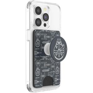 PopSockets Phone Wallet with Expanding Kickstand, Phone Card Holder, StarWars – Millennium falcon(Millenium Falcon)