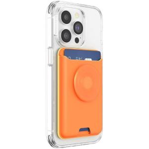 PopSockets Softgoods Phone Wallet with Expanding Grip and Adapter Ring for MagSafe, Phone Card Holder, Wireless Charging Compatible, Wallet Compatible with MagSafe® – Cantaloupe(Cantaloupe)