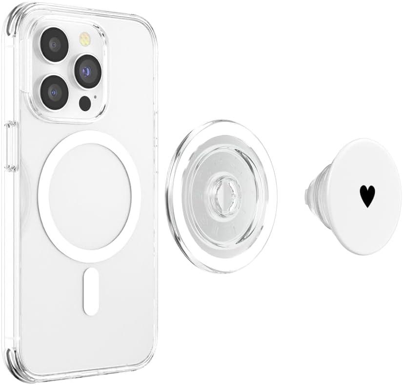 imagePopSockets Phone Grip Heart PopSocket BampW Heart PopSockets PopGrip for MagSafeMagnetic PopGrip