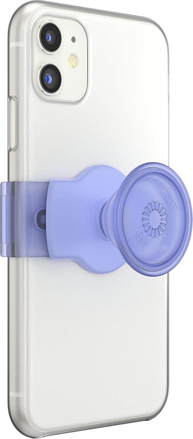 imagePopSockets Phone Grip Slide for Phones and Cases Sliding Phone Grip with Expanding Kickstand Clear on WhiteDeep Periwinkle